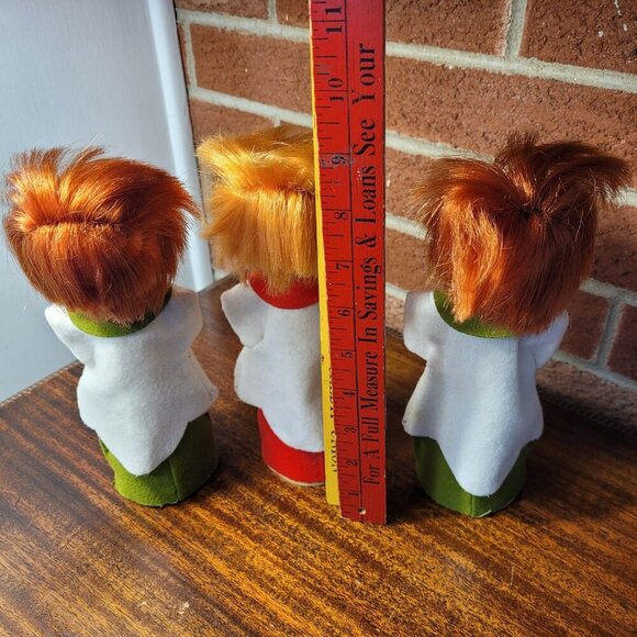 Vintage Christmas Choir Carolers Pixie Rubber Face Felt MCM Made in Japan Rare - Picture 3 of 4